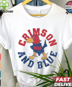 Kansas Jayhawks crimson and blue shirt