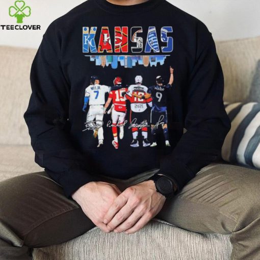 Kansas Skyline Sports Team Players Signatures Shirt