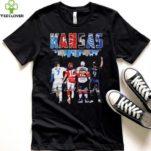 Kansas Skyline Sports Team Players Signatures Shirt