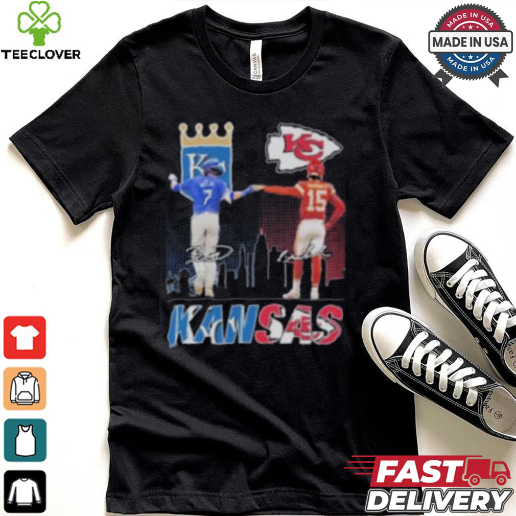Kansas Sports Teams Bobby Witt Jr. And Patrick Mahomes 2024 Signatures Shirt Kansas Sports Teams Bobby Witt Jr. And Patrick Mahomes 2024 Signatures Shirt