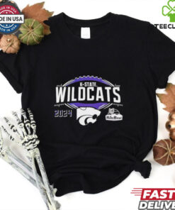 Kansas State Wildcats 2024 Rate Bowl Champions Logo Shirt, featuring a bold design with the official 2024 Rate Bowl Championship logo and the Kansas State Wildcats team logo. Perfect for fans celebrating the Wildcats' victory in the 2024 bowl game, showcasing their pride in this exciting achievement!