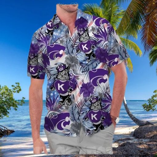 Kansas State Wildcats America Flag Tropical Floral Aloha Hawaiian Shirt