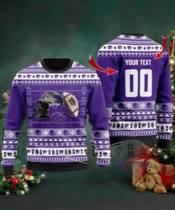 Kansas State Wildcats Custom Name & Number Personalized Ugly Christmas Sweater, Ugly Sweater, Christmas Sweaters, Hoodie, Sweatshirt, Sweater