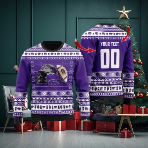 Kansas State Wildcats Custom Name & Number Personalized Ugly Christmas Sweater, Ugly Sweater, Christmas Sweaters, Hoodie, Sweatshirt, Sweater