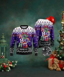 Kansas State Wildcats Ho Ho Ho 3D Print Christmas Wool Sweater, Ugly Sweater, Christmas Sweaters, Hoodie, Sweater