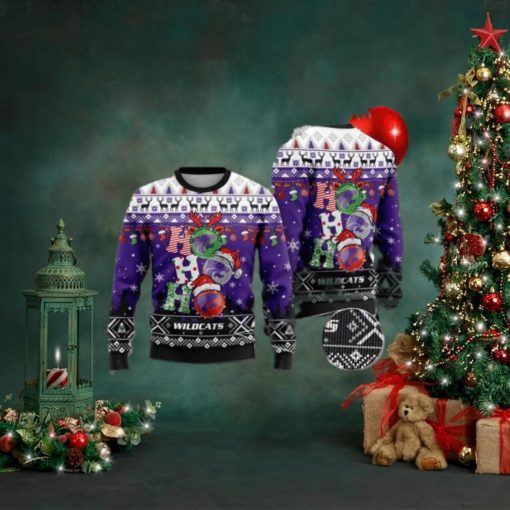 Kansas State Wildcats Ho Ho Ho 3D Print Christmas Wool Sweater, Ugly Sweater, Christmas Sweaters, Hoodie, Sweater