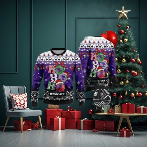 Kansas State Wildcats Ho Ho Ho 3D Print Christmas Wool Sweater, Ugly Sweater, Christmas Sweaters, Hoodie, Sweater