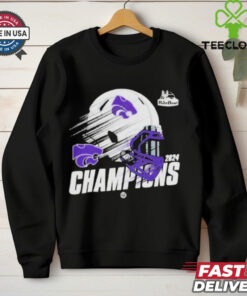 Kansas State Wildcats Rate Bowl Game Champions 2024 Helmet Logo NCAAF Bowl Games 2024-2025 T-Shirt, featuring a bold design with the official Rate Bowl Championship helmet logo and the Kansas State Wildcats team logo. Perfect for fans celebrating the Wildcats' victory in the 2024 bowl game and showing their pride for the team heading into 2025!
