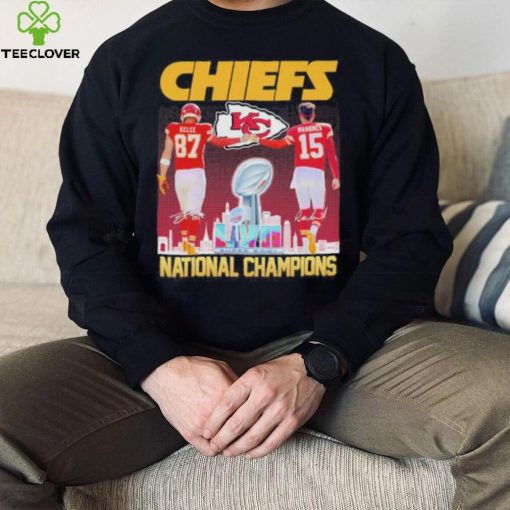 Kansas city Chiefs national champions Kelce Mahomes signatures hoodie, sweater, longsleeve, shirt v-neck, t-shirt