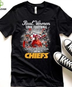 Kansas city Chiefs real women love Football smart women love the Chiefs signatures shirt