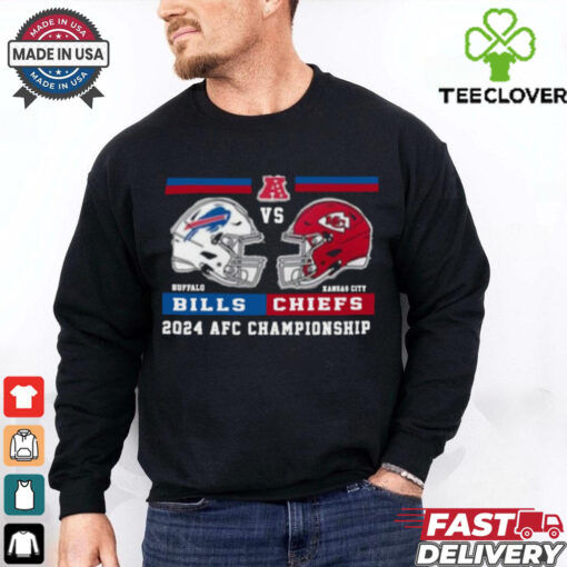 Kansas city Chiefs vs Buffalo Bills championship helmet 2024  2025 shirt