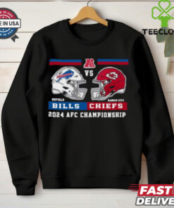 Kansas city Chiefs vs Buffalo Bills championship helmet 2024 2025 shirt