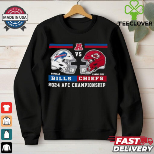 Kansas city Chiefs vs Buffalo Bills championship helmet 2024  2025 shirt