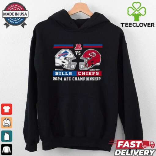 Kansas city Chiefs vs Buffalo Bills championship helmet 2024  2025 shirt