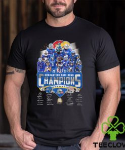 Kansas jayhawks guarateed rate bowl champions team player name signature shirt