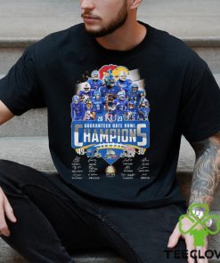 Kansas jayhawks guarateed rate bowl champions team player name signature shirt