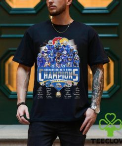 Kansas jayhawks guarateed rate bowl champions team player name signature shirt