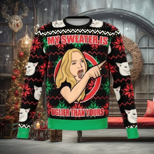 Karen Yelling At Grumpy Cat Meme For Ugly Sweater For Woman