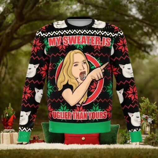 Karen Yelling At Grumpy Cat Meme For Ugly Sweater For Woman