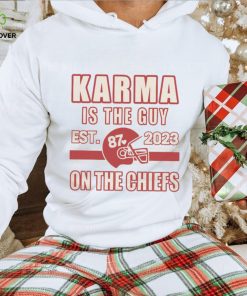 Karma Is The Guy On The Chiefs Shirt, Kelce And Taylor Crewneck Shirt