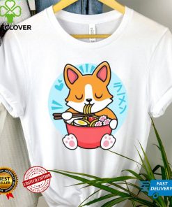 Kawaii Ramen Cute Anime Dog Corgi Japanese Instant Noodles Shirt tee