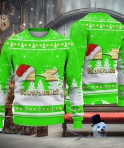 Kawasaki Logo Wearing Santa Hat Christmas Gift Ugly Christmas Sweater Christmas Gift Ideas