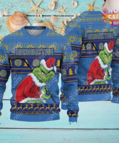 Kazakhstan Ice Hockey Team Grinch Hockey Stick Ugly Christmas Sweater