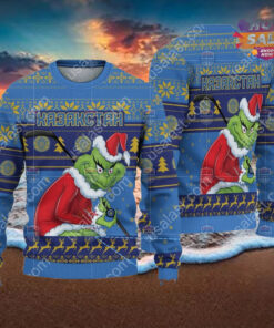 Kazakhstan Ice Hockey Team Grinch Hockey Stick Ugly Christmas Sweater