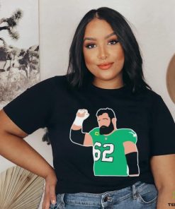 Kelce number 62 hand up Philadelphia Eagles Football Player NFL shirt