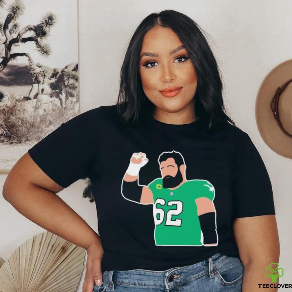 Kelce number 62 hand up Philadelphia Eagles Football Player NFL shirt Kelce number 62 hand up Philadelphia Eagles Football Player NFL shirt