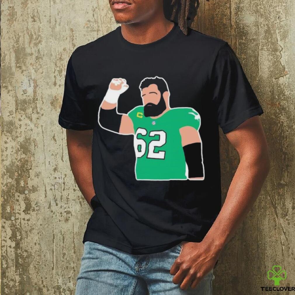 Kelce number 62 hand up Philadelphia Eagles Football Player NFL shirt Kelce number 62 hand up Philadelphia Eagles Football Player NFL shirt