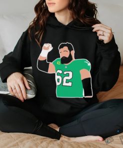 Kelce number 62 hand up Philadelphia Eagles Football Player NFL shirt
