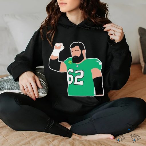 Kelce number 62 hand up Philadelphia Eagles Football Player NFL shirt