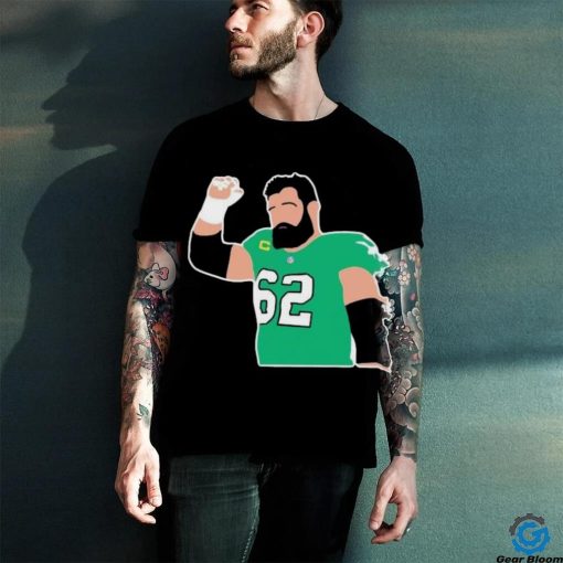 Kelce number 62 hand up Philadelphia Eagles Football Player NFL shirt