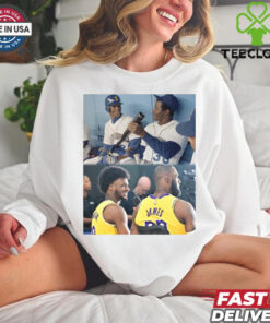 Ken Griffey Jr and Ken Griffey Sr will attend the Lakers game to watch LeBron And Bronny make history Poster t shirt