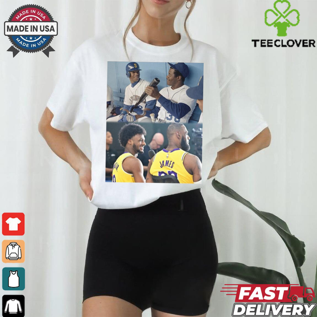 Ken Griffey Jr and Ken Griffey Sr will attend the Lakers game to watch LeBron And Bronny make history Poster t shirt Ken Griffey Jr and Ken Griffey Sr will attend the Lakers game to watch LeBron And Bronny make history Poster t shirt