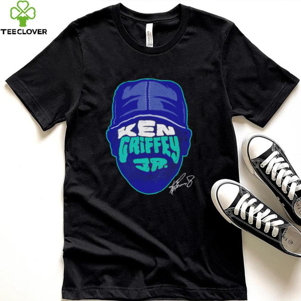 Ken Griffey Jr. Seattle Mariners baseball player head logo signature retro shirt Ken Griffey Jr. Seattle Mariners baseball player head logo signature retro shirt