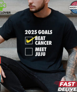 Kendra Wearing 2025 Goals Beat Cancer Meet Juju T shirts
