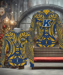 Kent State Golden Flashes Polynesian Tattoo Mix Team Knitted Christmas Sweater All Over Print