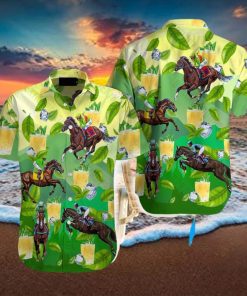 Kentucky Derby Mint Julep Drinking Green Hawaiian Shirt Aloha Casual Shirt For Men And Women
