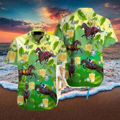 Kentucky Derby Mint Julep Drinking Green Hawaiian Shirt Aloha Casual Shirt For Men And Women
