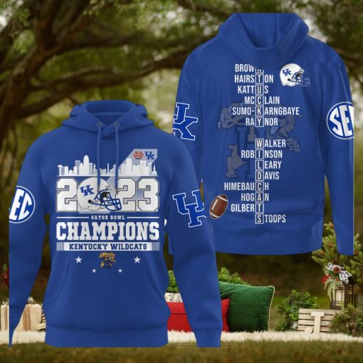 Kentucky Wildcats 2023 Gator Bowl Champions Hoodie T Shirt