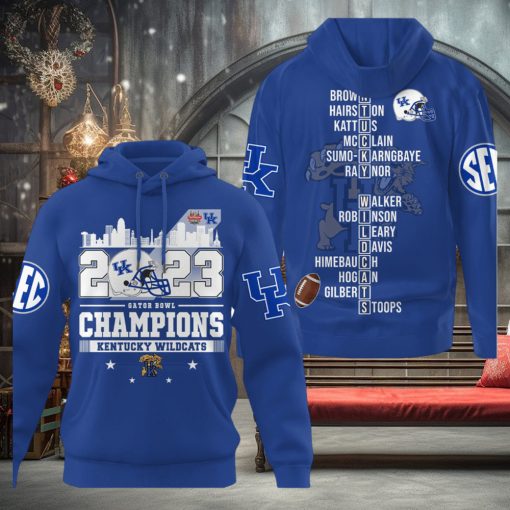 Kentucky Wildcats 2023 Gator Bowl Champions Hoodie T Shirt