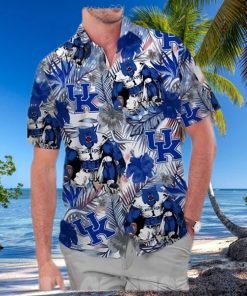 Kentucky Wildcats America Flag Tropical Floral Aloha Hawaiian Shirt