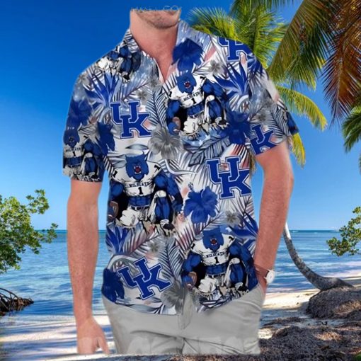 Kentucky Wildcats America Flag Tropical Floral Aloha Hawaiian Shirt