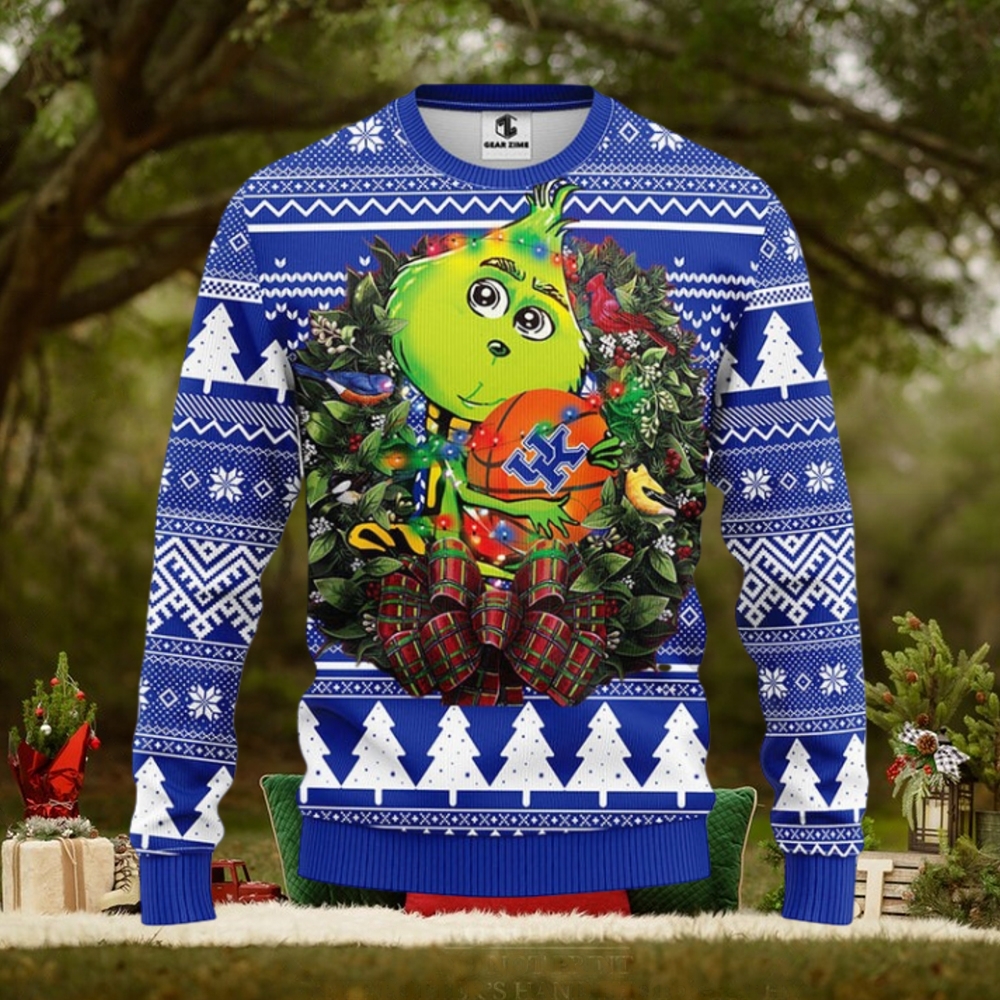 Kentucky Wildcats Grinch Hug Christmas Ugly Sweater Kentucky Wildcats Grinch Hug Christmas Ugly Sweater