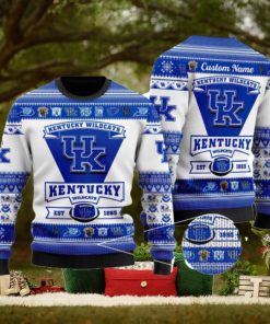 Kentucky Wildcats Logo Custom Name For Football Fans Ugly Christmas Sweater Christmas Gift