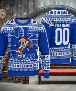 Kentucky Wildcats Mickey Player Custom Name And Number Ugly Christmas Sweater