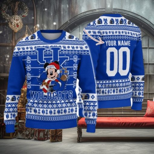 Kentucky Wildcats Mickey Player Custom Name And Number Ugly Christmas Sweater