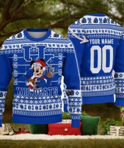 Kentucky Wildcats Mickey Player Custom Name And Number Ugly Christmas Sweater